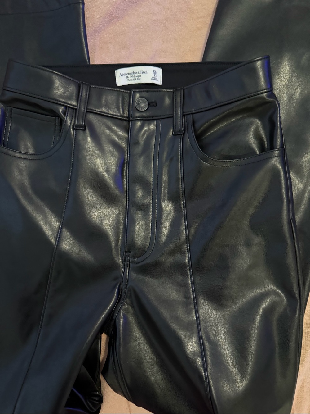 Abercrombie & Fitch Women’s Black Faux Leather pants